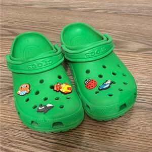 CROCS Green Clogs with Fun Charms